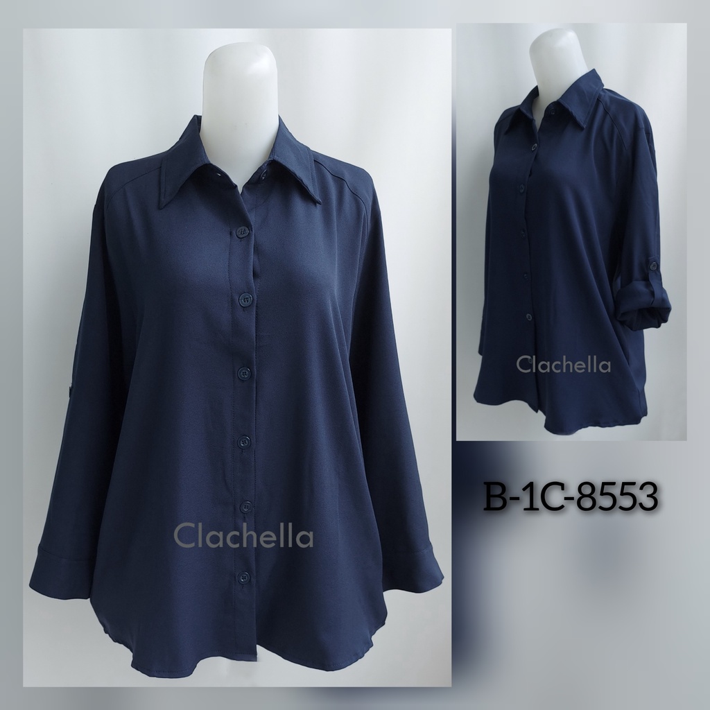 Clachella Kemeja Wanita Polos, Baju Atasan Wanita B1C8553