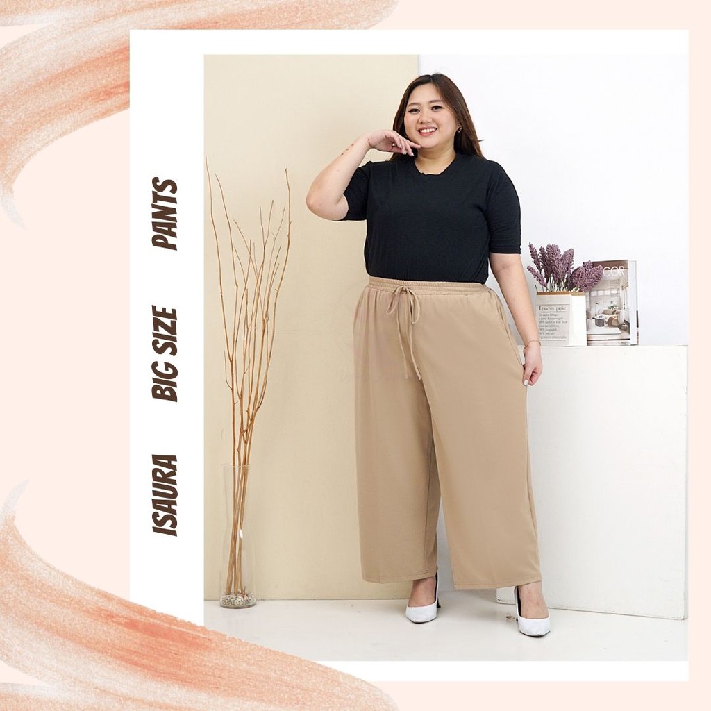 8096. Isaura || Celana  Panjang Wanita Big Size || Kulot Panjang Wanita Jumbo-2