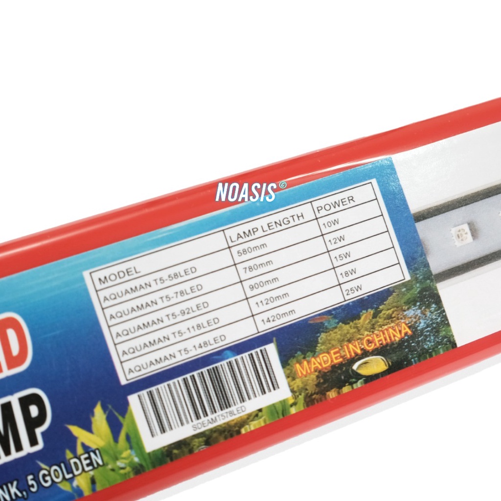 Noasis Lampu Tanning Aquaman T5 - 58 78 92 118 148 LED Lampu Aquarium 5 warna 5x