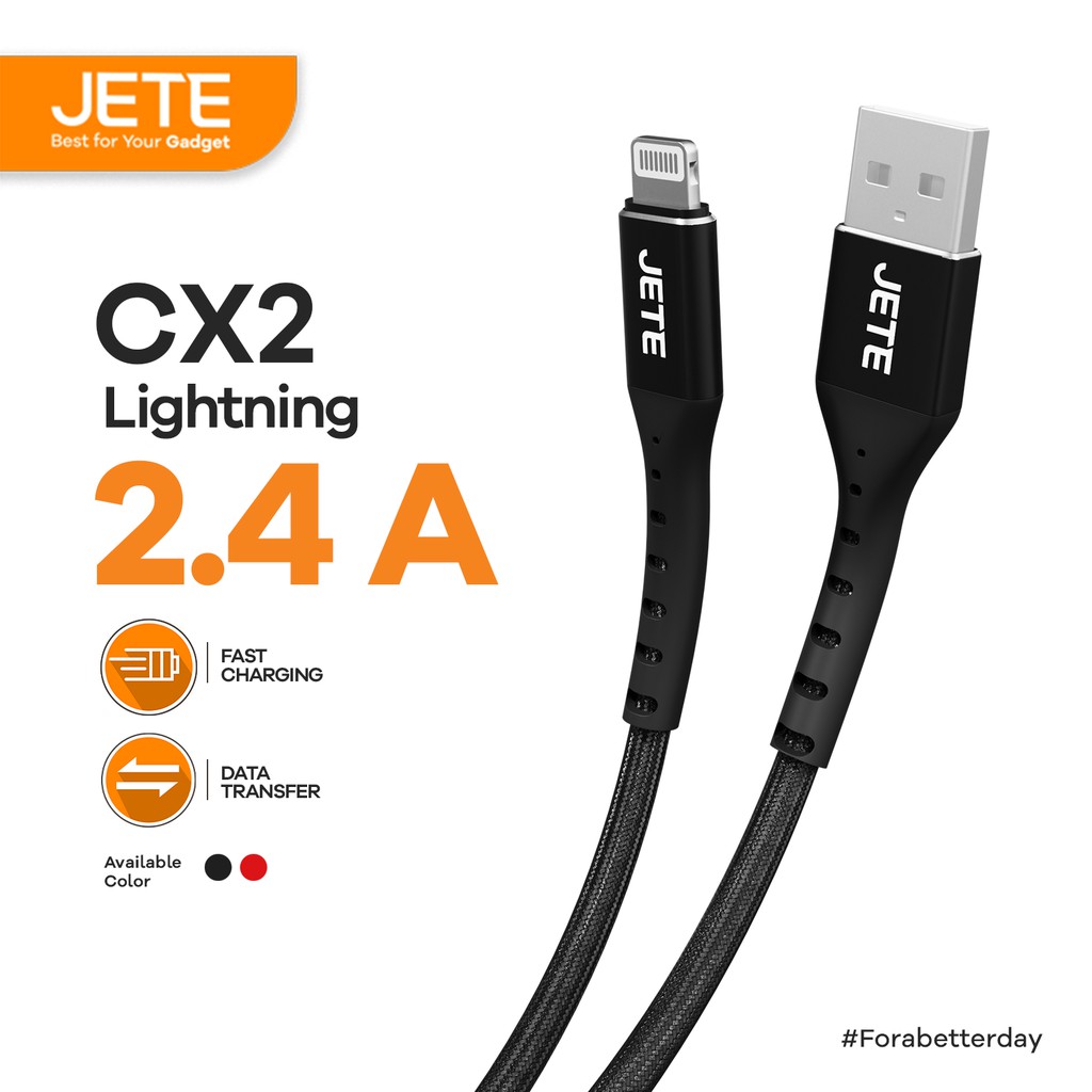 Kabel Data Kabel USB Iphone Lightning Fast Charging JETE CX2 - Garansi 2 Tahun