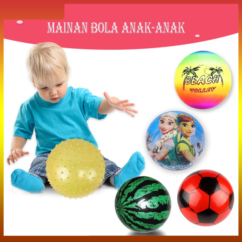 Mainan Bola Karet /Bola Kaki/Bola Semangka/Bola Duri/ Bola Gambar/Bola Pantai