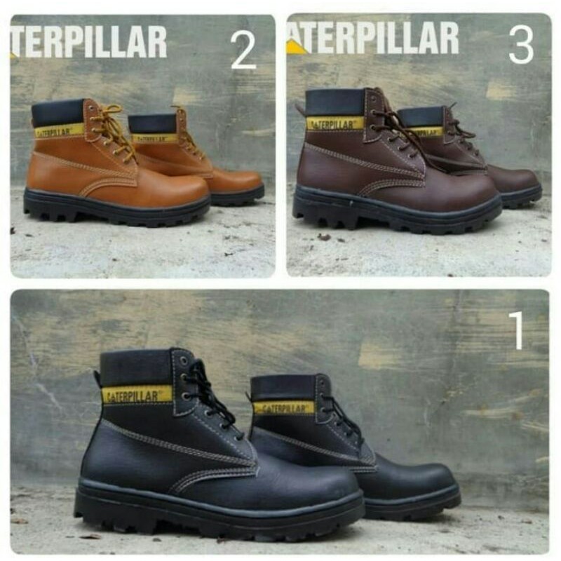 safety shoes sepatu safety caterpillar bromo bahan licin