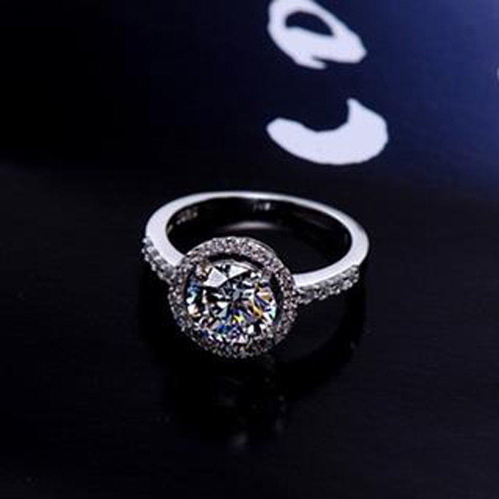 Cincin Sterling Silver 925 dengan Cubic Zirconia untuk Wanita