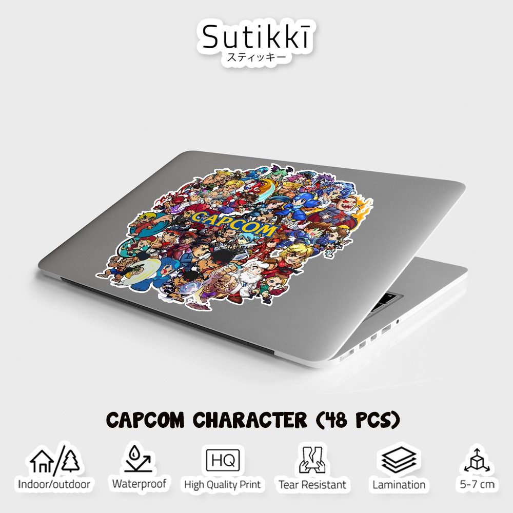 Sutikki | Sticker Pack Capcom Character Street Fighter Megaman Stiker Laptop Vinyl Aesthetic Koper