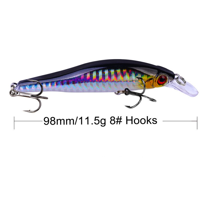 Shengyao New 5pcs 9.8cm/11.5g Minnow Umpan Pancing Swimbait Fishing Lure Ikan Bass Bait Kail Tackle