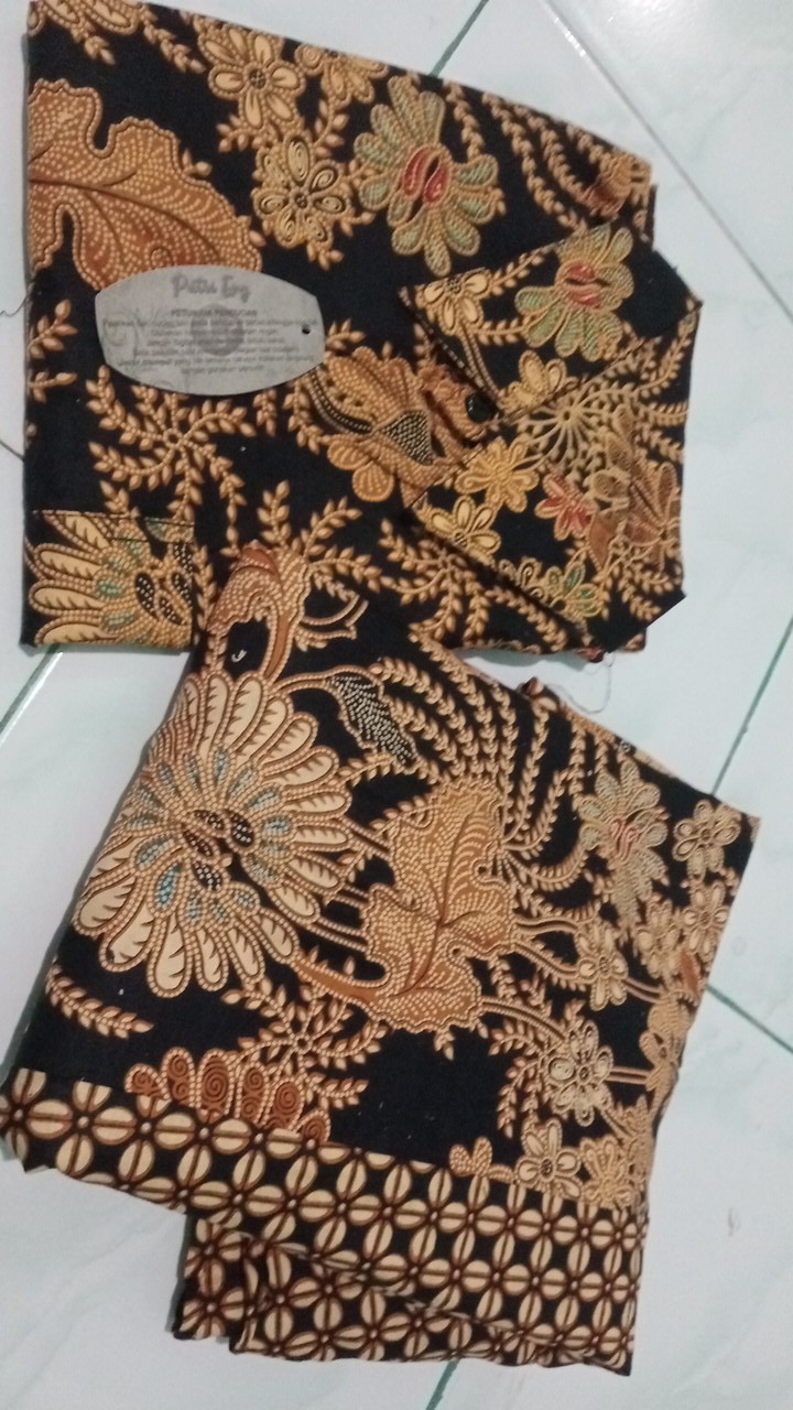 Couple Gamis Devina Renda Brukat Batik Seling Kombinasi Tumpal Couple Longdress