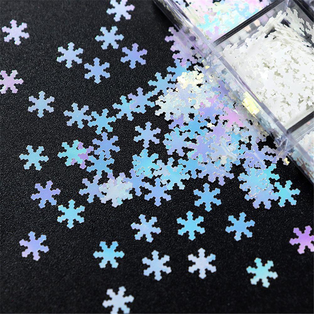 R-flower Stiker Kuku Natal Sparkly Nail Decals DIY Aksesoris Kuku Untuk Dekorasi Nail Art