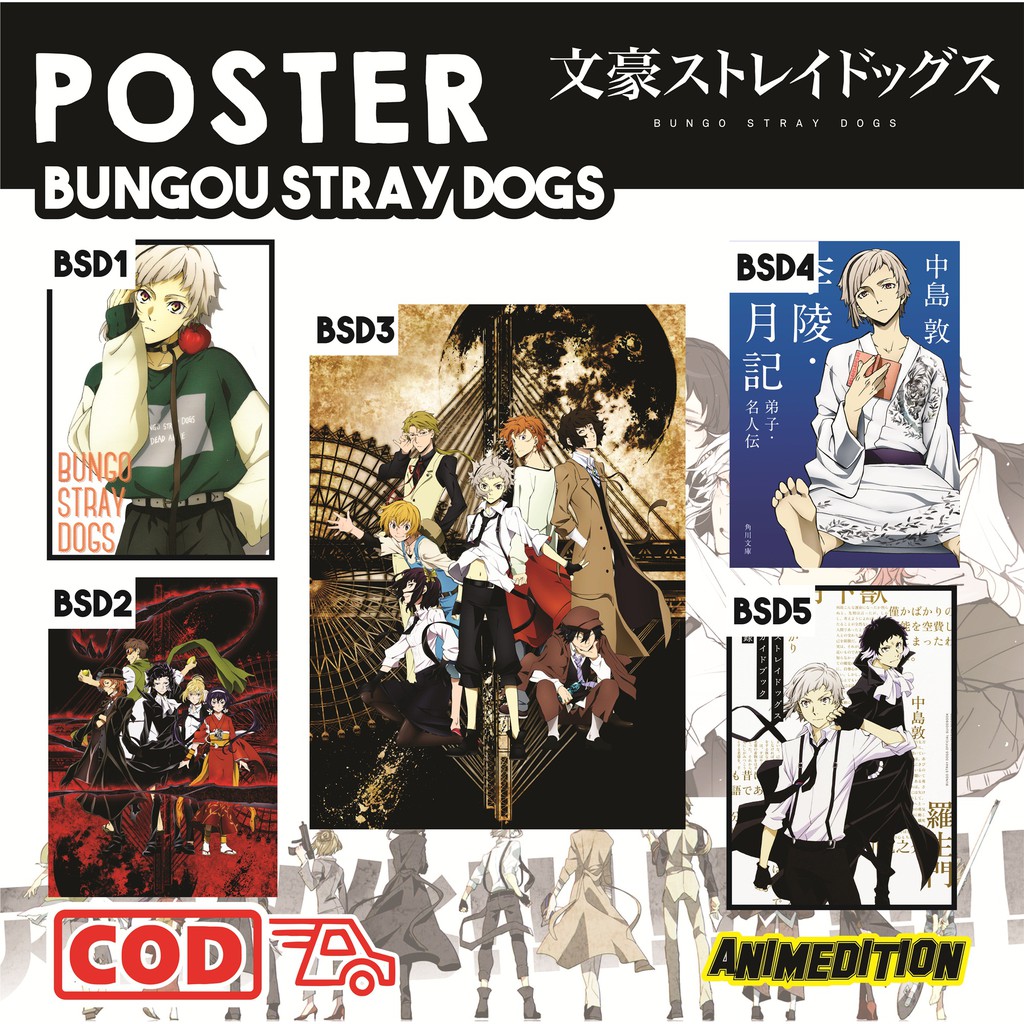 KATALOG BARU Poster Bungou Stray Dogs Dazai Osamu Nakajima Atsush Miyazawa Kenji  Murasaki Atsushi