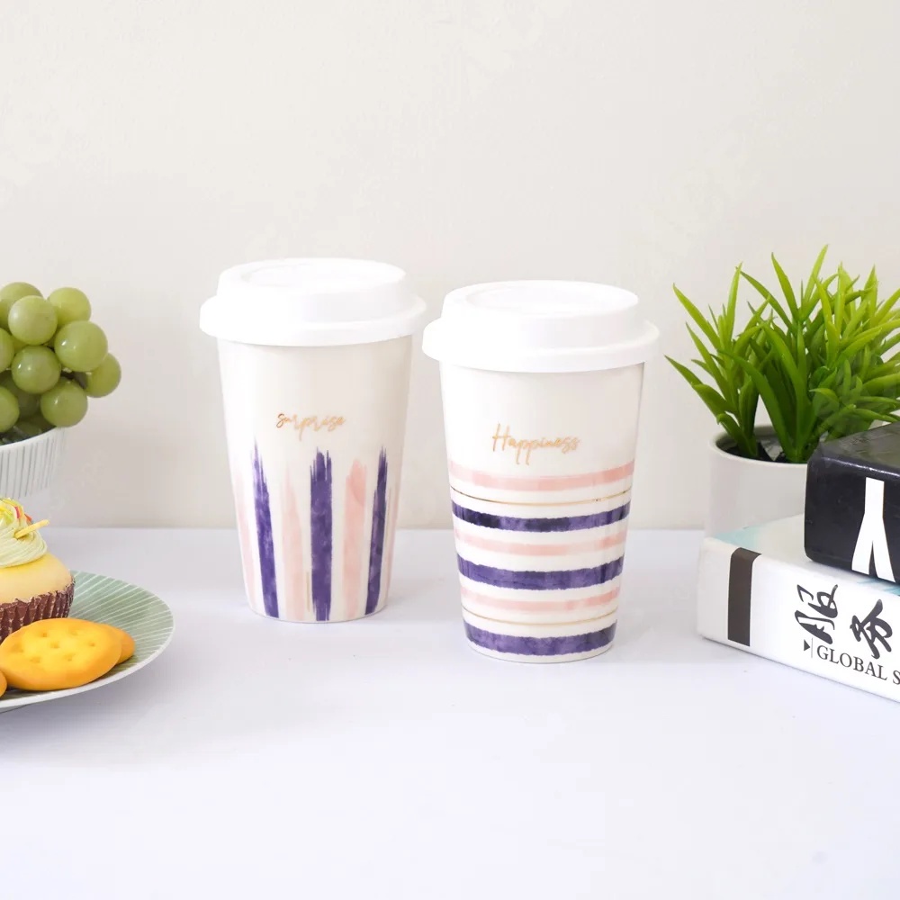 Ace Delicia 340 Ml Mug Happiness Dengan Tutup - Biru/pink