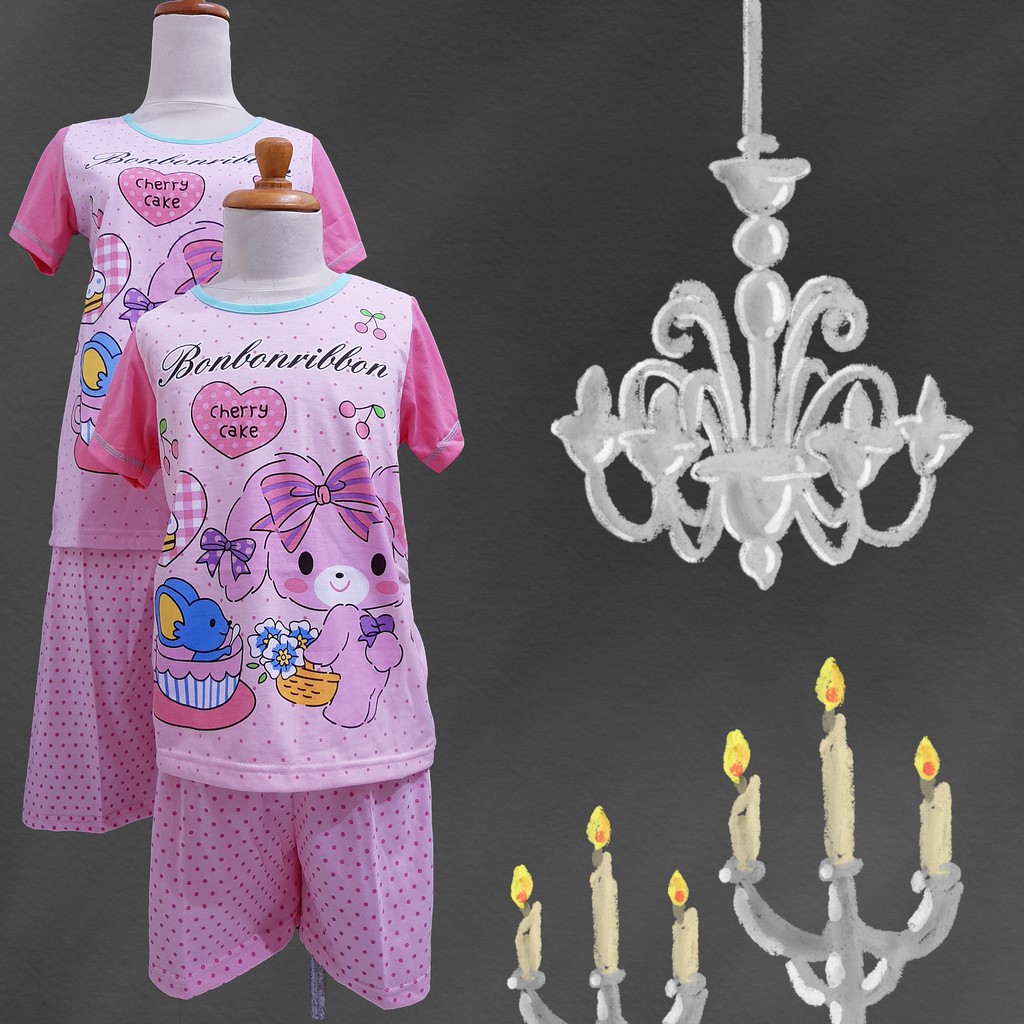 Baju Tidur merk Anne Claire ( Bonbonribbon ) st.lengan pdk celana pdk