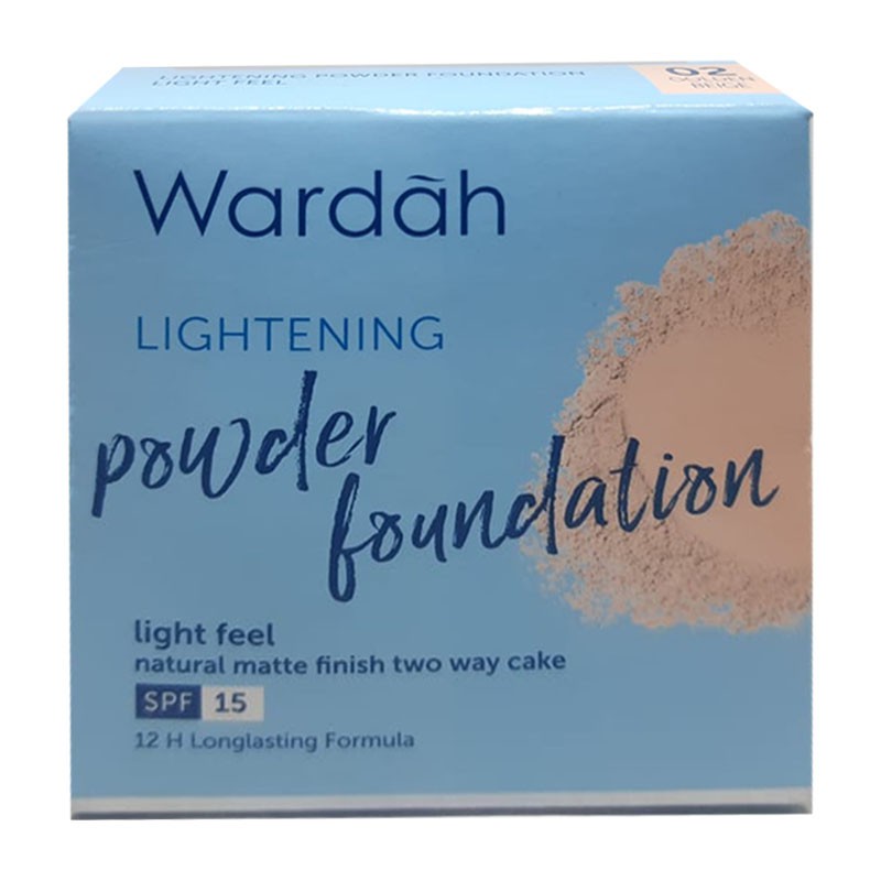 Wardah Light Feel Lightening TWC Powder Foundation SPF 15 Pake Tempat+Puff // Reffil  [KEMASAN BARU] ORIGINAL-BPOM