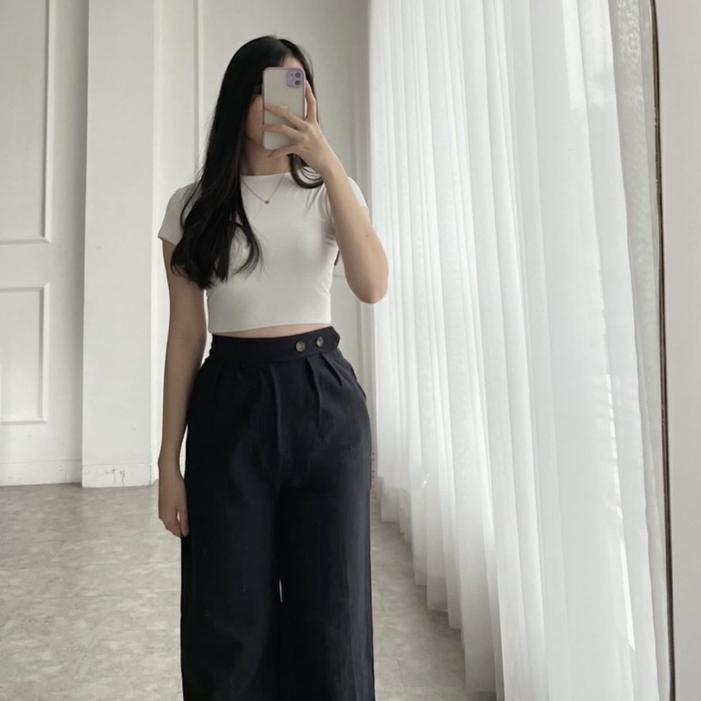 GFS SIDE BUTTON LINEN PANTS