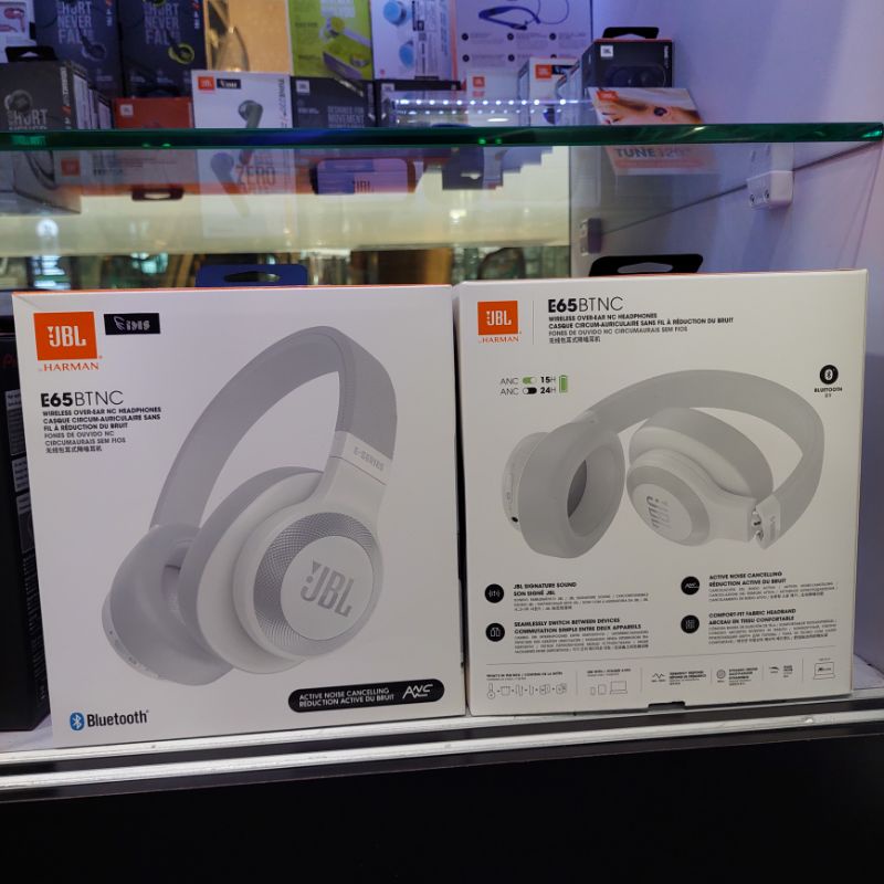 JBL E65 BTNC WHITE HEADPHONE WIRLESS NOICE CANCELLING