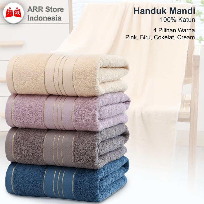 Handuk Mandi Dewasa Katun Murni Lembut Quickdry 70x140 cm Import