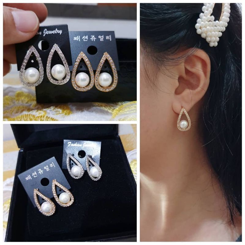 Anting Premium Silver925 Perak Anting Zircon Mata Kilau Anti Karat Anti Alergi 01