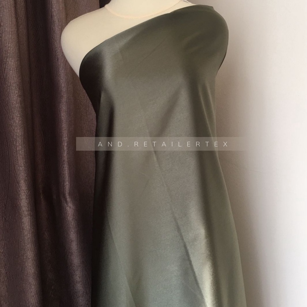 Kain Satin Maxmara Original warna Dark Army