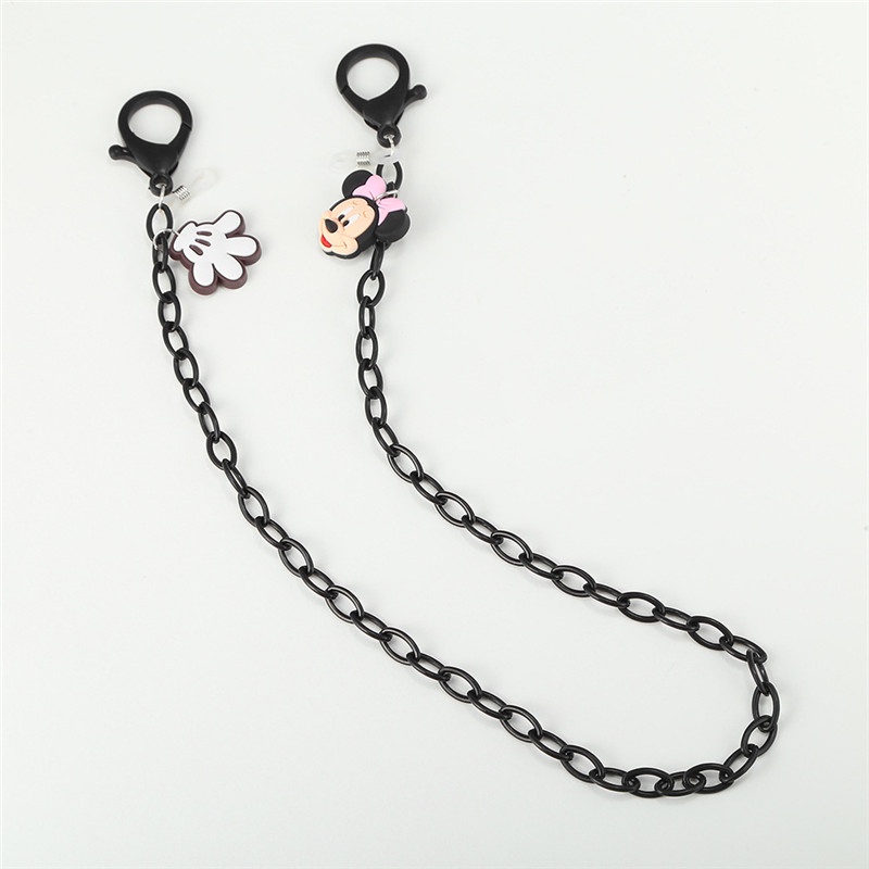 [ACKER] Kasual Sederhana Pria Wanita Hitam Acrylic Lanyard Mouse Rantai Topeng Lucu