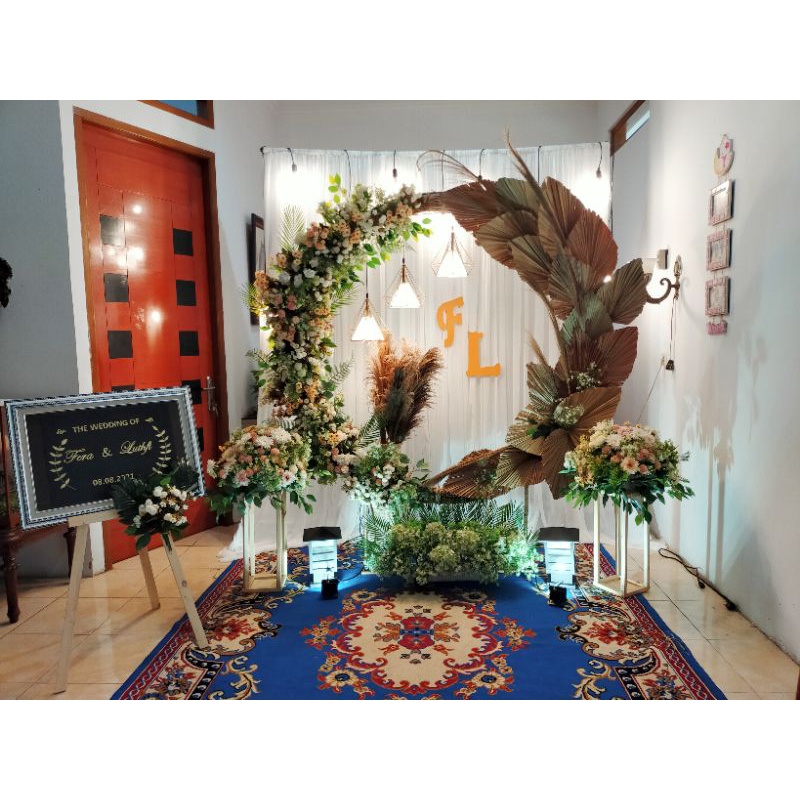 sewa dekorasi backdrop rustic pernikahan 2 meter
