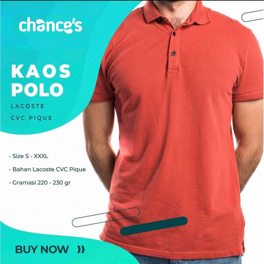 Kaos Polo Custom Lacoste CVC Pique