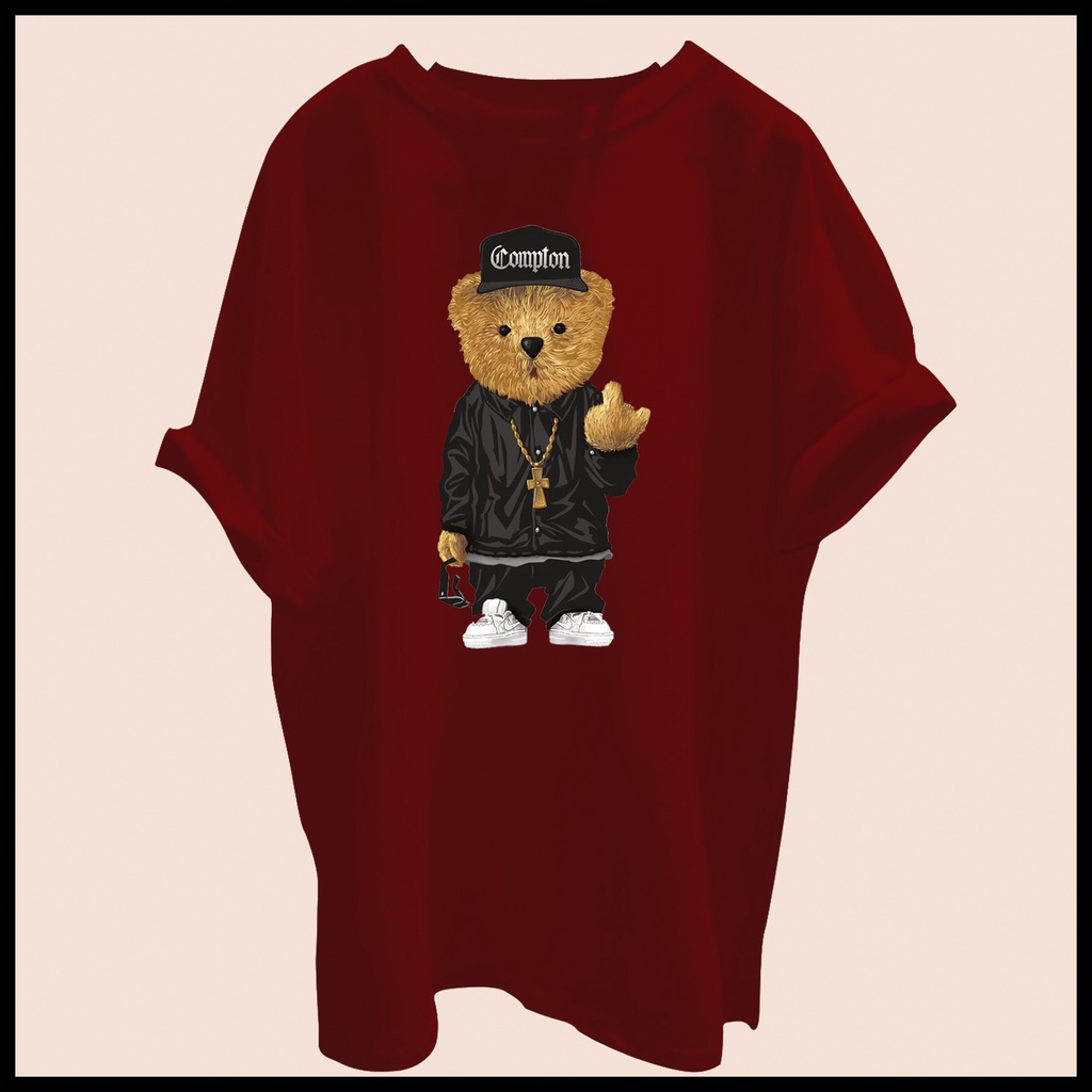 CALVIERO SHOP - BAJU KAOS ATASAN WANITA BAD BEAR PRINT