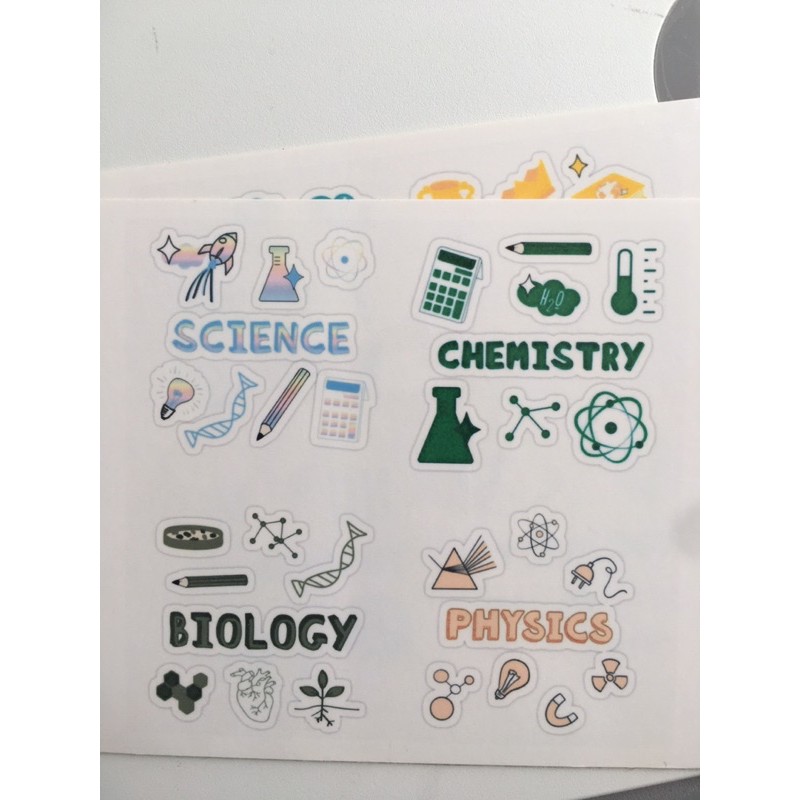 (TIDAK BISA CUSTOM) Sticker School Subject / Stiker mata pelajaran aesthetic