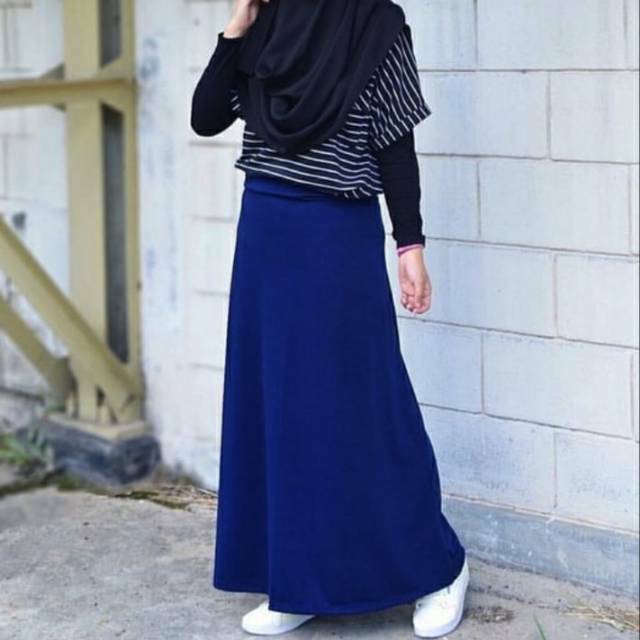 Rok Wanita Panjang Bahan Jersey/ maxi skirt/rok kerja