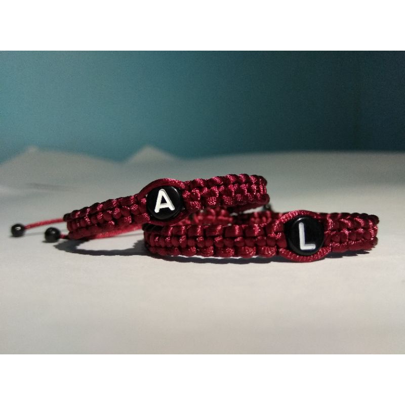 GELANG TALI INISIAL HURUF MURAH, GELANG KOREA, GELANG KEKINIAN, GELANG COUPLE, GELANG CUSTOM HURUF (