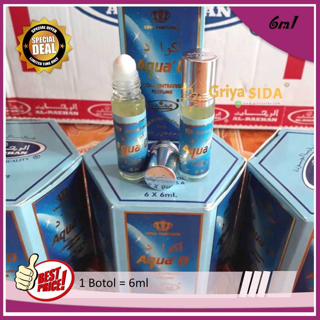 Parfum Aqua D 6ml alraehan aroma Aqua D al raehan mirip al rehab parfum Harga grosir PROMO!!