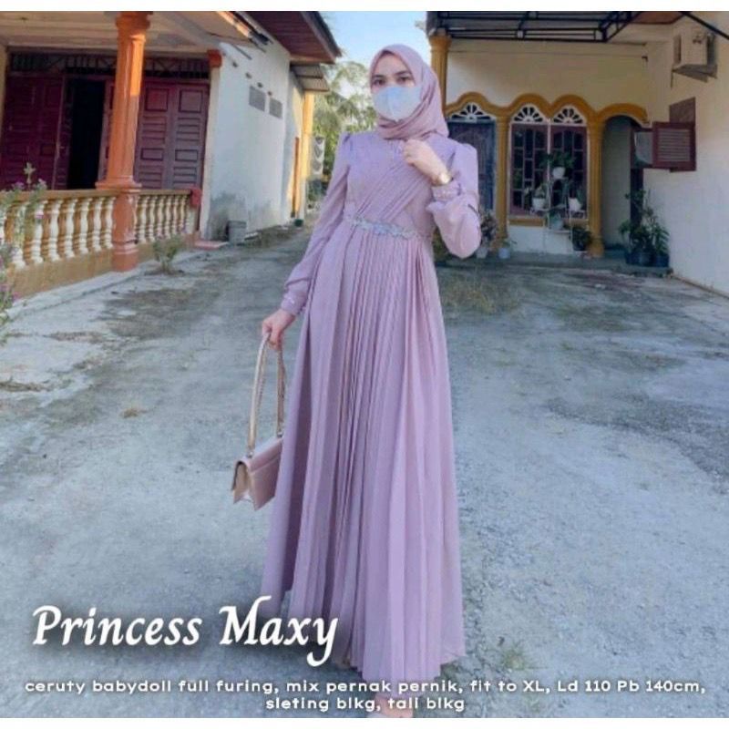 Princess maxy gamis wanita gamis pesta gamis seruti bebidol full furing READY!!!!!!!!!!