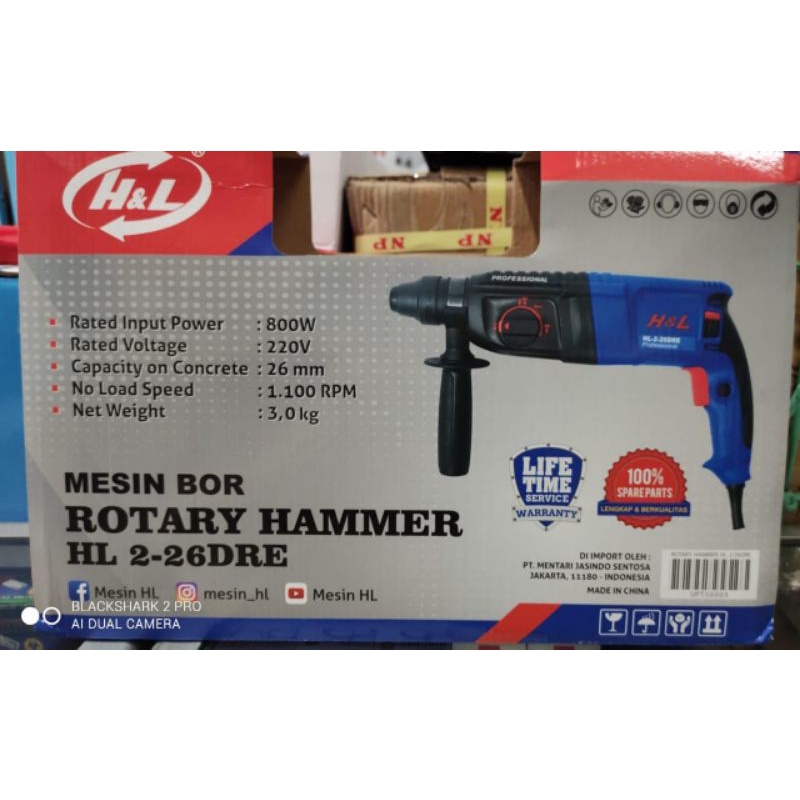Rotary Hammer Drill HL2-26DRE H&L Bor Bobok Tembok H&L