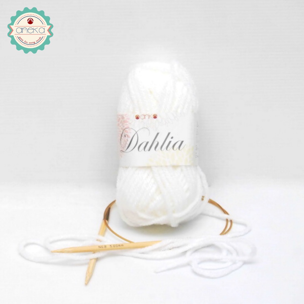 Benang Rajut Karpet Dahlia / Carpet Yarn - 1801 (Putih)