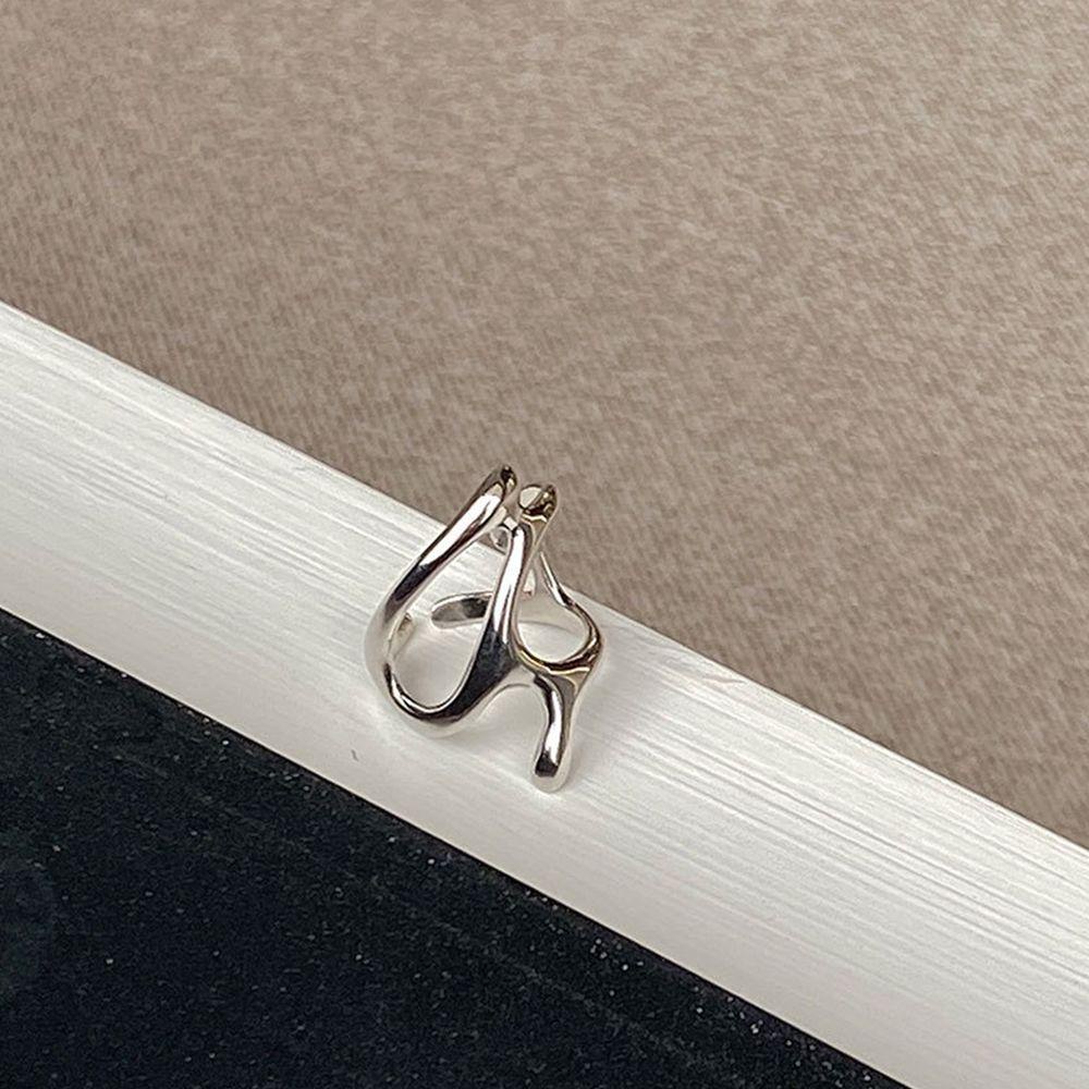 Mxbeauty Cincin Geometris Unik Adjustable Fashion Plat Perak Hadiah Hari Valentine Gaya Jalanan Punk Ring