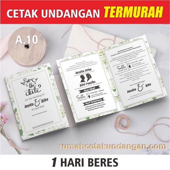 [A.10] CETAK UNDANGAN PERNIKAHAN MURAH, UNDANGAN CUSTOM, VINTAGE, RUSTIC, MODERN, ELEGANT, UNIK