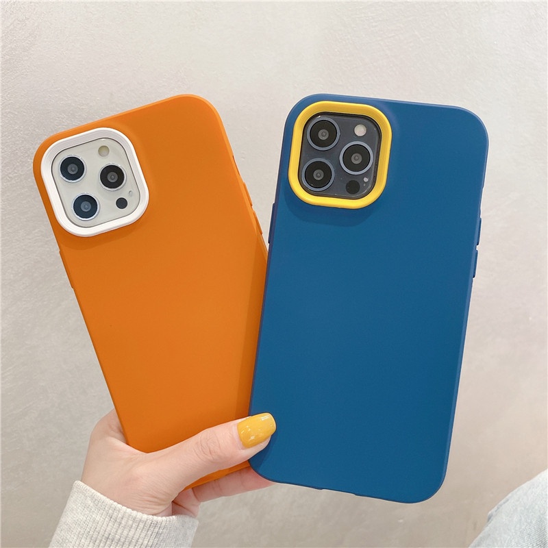 3in1 Casing Silikon Warna Permen Untuk iPhone 7 8 Plus SE2 11 12 13 Pro MAX