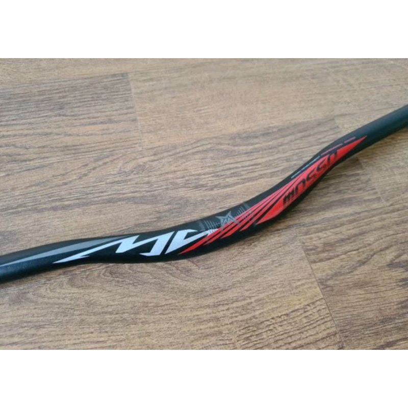 Handlebar Mosso Black Red 07B M5 MTB Panjang 760 x 31.8 MM Riser  30 MM 76 cm 3 cm Bahan Alumunium