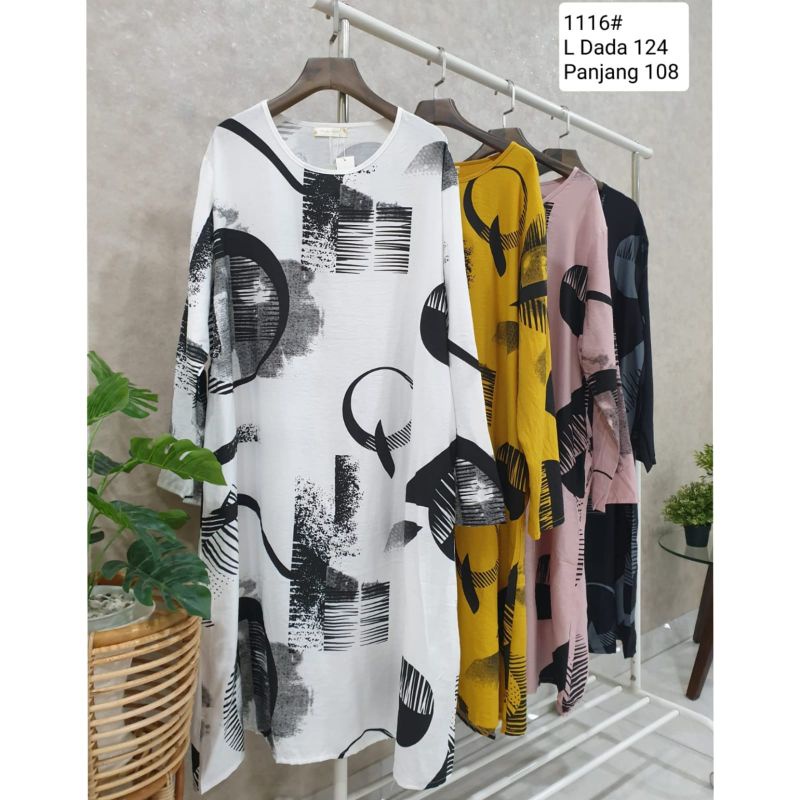 tunik jumbo wanita bahan katun premium import ukuran allsize ld 125