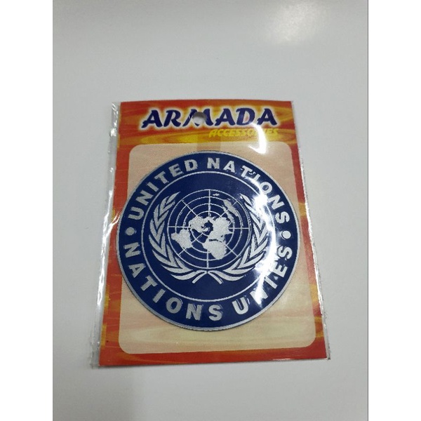 Stiker Kilap Kaca Logo United Nation Biru | Stiker Motor Kilap | Stiker Logo PBB Kilap Warna Biru