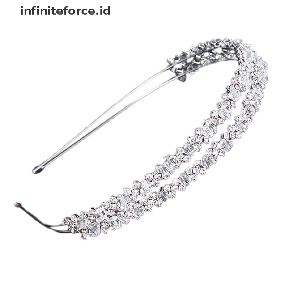 Infiniteforce.id Mahkota / Tiara Handmade Lapis Ganda Hias Kristal Untuk Pengantin Wanita