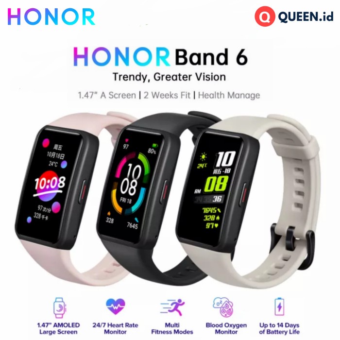 HANDPHONE & TABLET WEARABLE DEVICES HUAWEI HONOR BAND 6 NFC AMOLED SPO2 SMARTBAND - SMART WATCH BAND