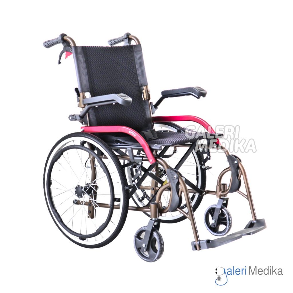 KHUSUS GOJEK/GRAB Kursi Roda Aluminium / Aluminium Wheelchair Avico Athena - Kursi Roda Travel Bisa Dilipat Roda Besar 20 Inchi