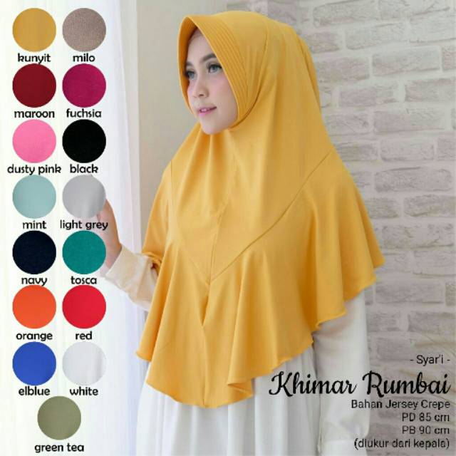 HIJAB / JILBAB INSTAN KHIMAR RUMBAI PREMIUM - BAHAN JERSEY CREPE