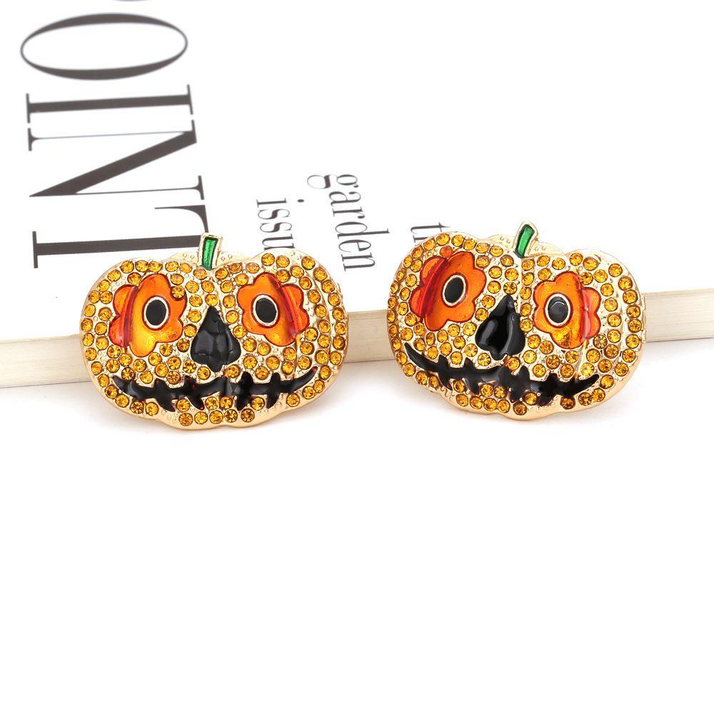 Mxbeauty Pumpkin Stud Earrings Berlebihan Retro Gadis Hadiah Gaya Eropa Amerika Telinga Perhiasan Alloy Berlian Imitasi Anting Labu