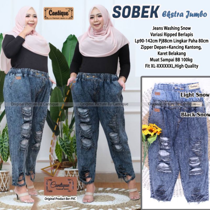 CELANA JEANS SOBEK EKSTRA JUMBO BY CANTIQUE
