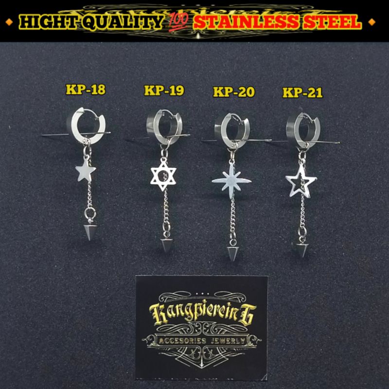 TERBARU ANTING BTS JUNGKOK JIMMIN TINDIK DAN JEPIT 100% STAINLESS STEEL ASLI