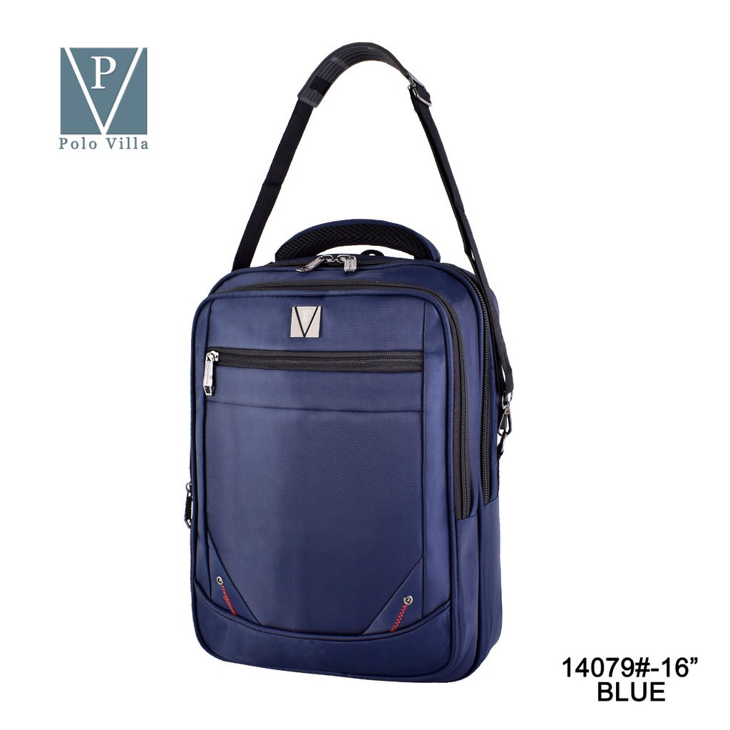 (RF) Tas MultiFungsi Polo Villa 14079 Tas Sekolah Laptop Kerja  (Free Rain Cover+Extension USB)