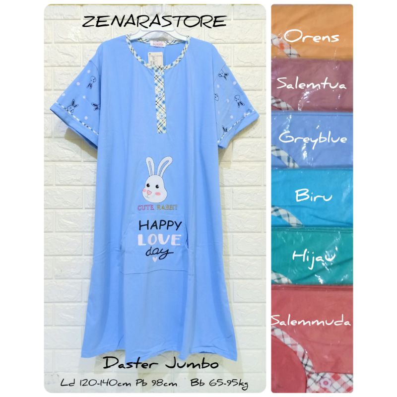 Daster kaos jumbo dewasa Lorita by Sofie daster kancing depan jumbo big size Ld 120cm-140cm
