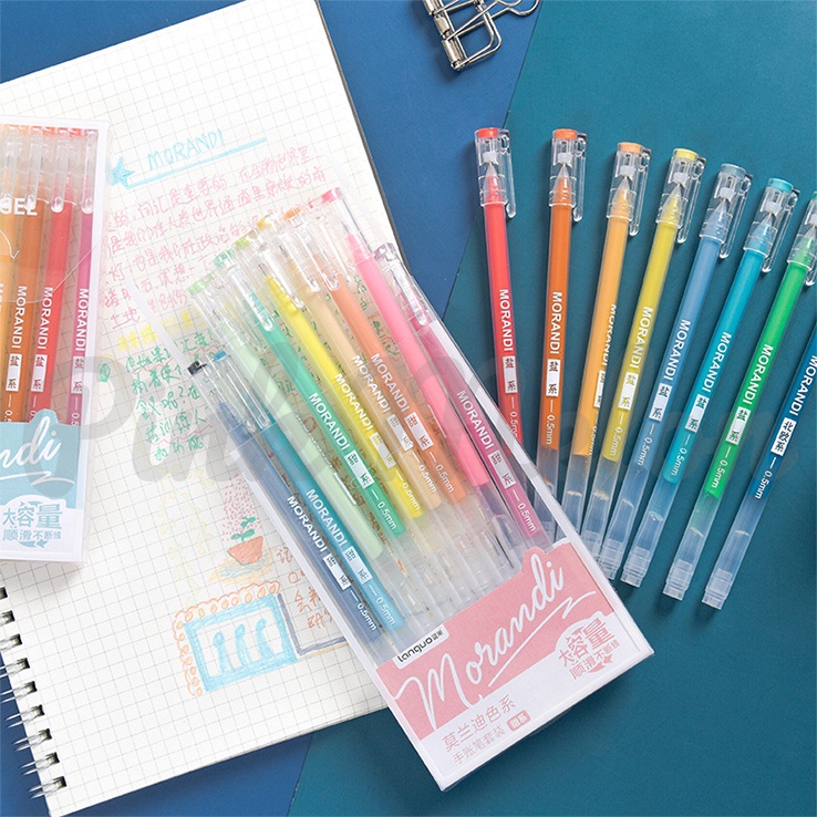 

Gel Ink Pen Pulpen Gel Warna Perlengkapan Alat Tulis 0.5mm 9pcs/set