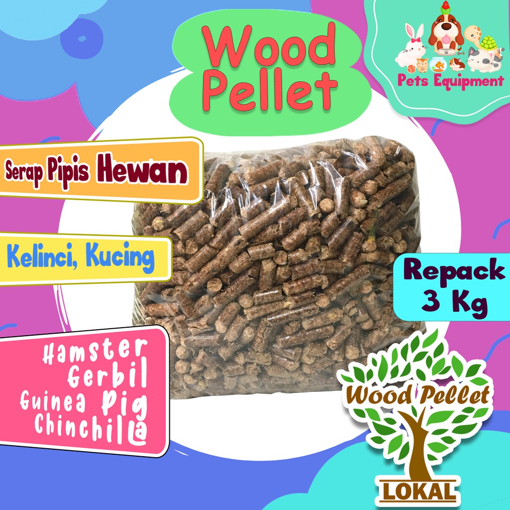 3kg WOOD PELLET/ LITTER/serap pipis kelinci kucing marmut hamster