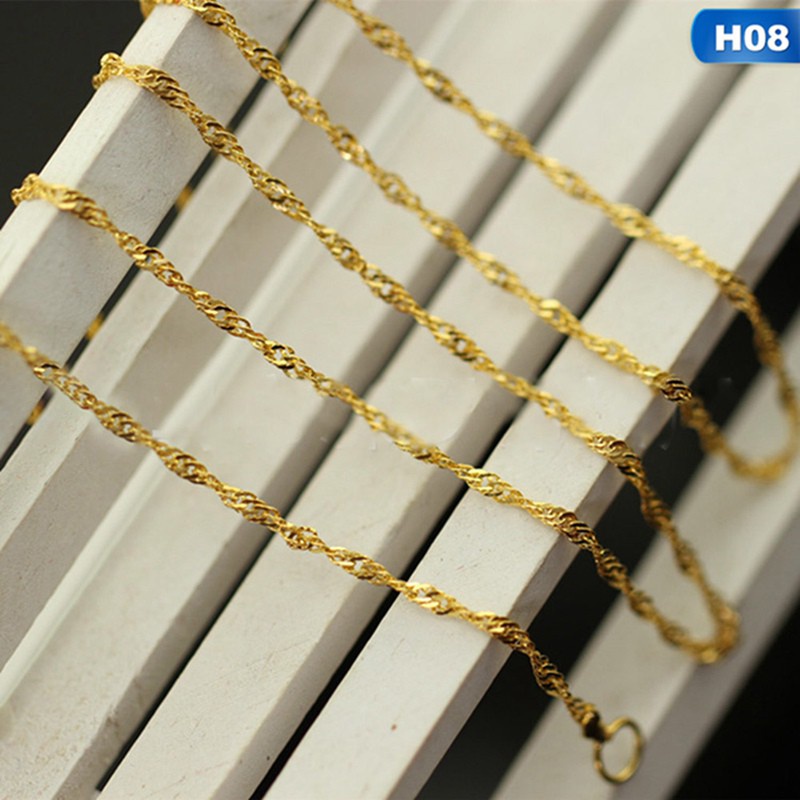 18K Gold Chain 18&quot; High Quality Link Necklace Set Chains+Lobster Clasps Necklace
