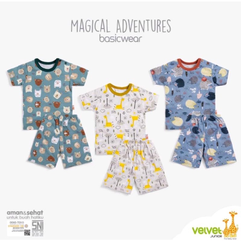 Setelan Oblong Velvet Junior Kancing pundak Savanna Soul baju bayi velvet pakaian bayi velvet baju m